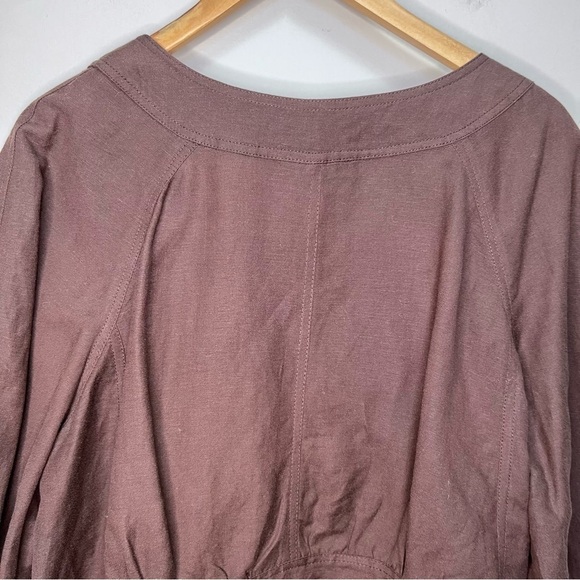 ADDITION Elle Brown Linen Lightweight Jacket Size 2x - Picture 5 of 11